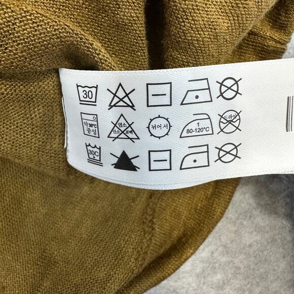 Porter & Ash Linen Polo Shirt Mens S Mustard Gold Short Sleeve Pullover V-neck - Picture 9 of 9